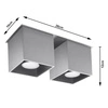 Plafon Sollux QUAD 2 Lampa sufitowa z Aluminium szary, SL.0064