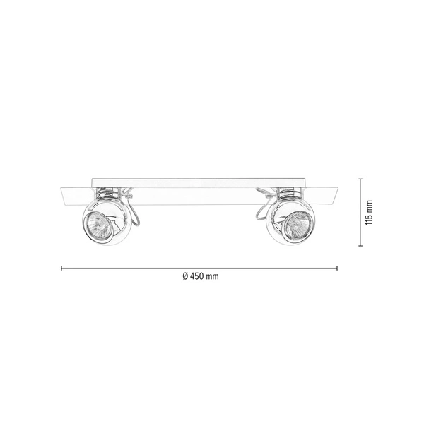 Lampa sufitowa Sergio w zestawie 2xGU10 Maks. 50W Chromowany metal 2585228