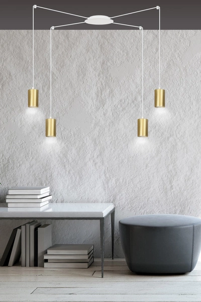 Lampa wisząca Emibig TRAKER 4 WH/GOLD 527/4