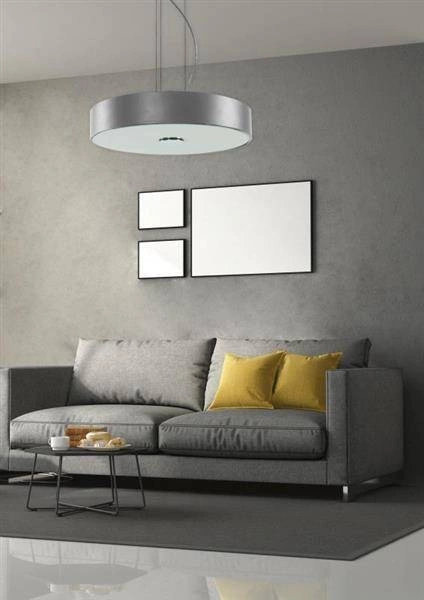 Lampa wisząca nad stół RODA srebrna śr 45cm