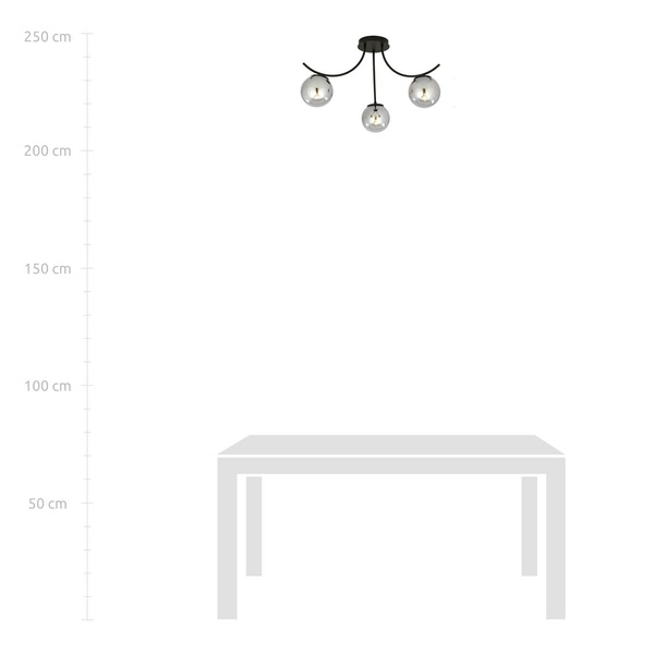 Lampa sufitowa Emibig BOSTON 3 Czarny/GRAFIT 1110/3