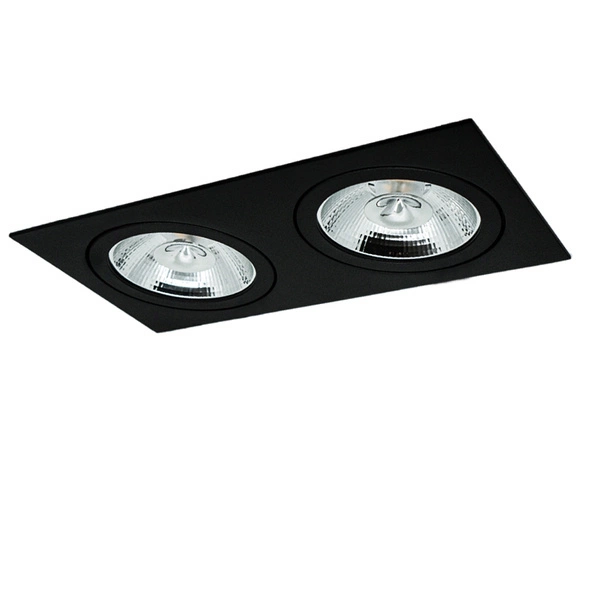 Oprawa wpuszczana oczko sufitowe CROSTI GAVI DUE czarny szer. 30,3x15cm