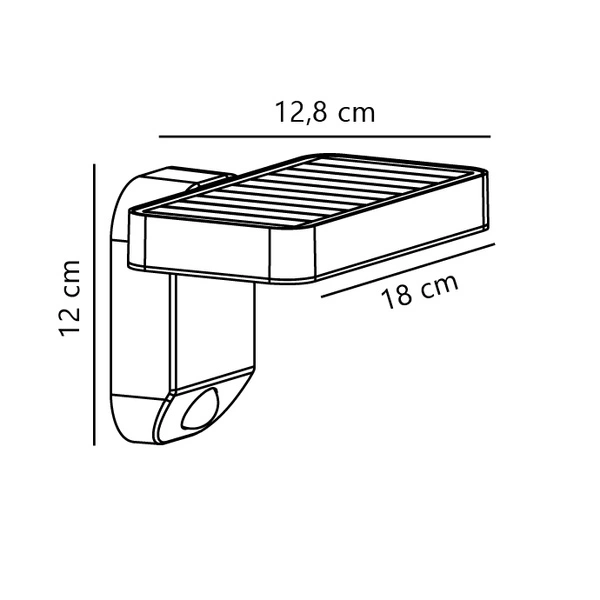 Kinkiet RICA Solar LED 3000K Biała ciepła Plastik | Czarny