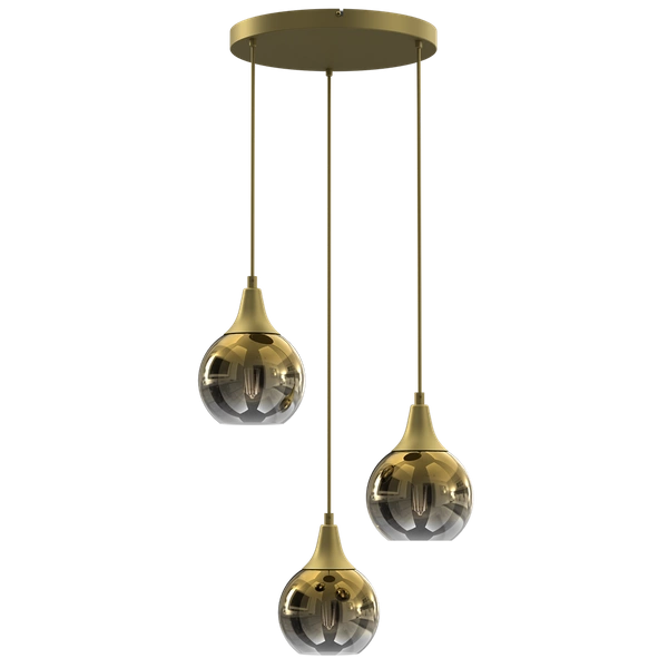 Lampa wisząca MONTE GOLD, MLP8403, złoty/dymiony, 3x60W E27