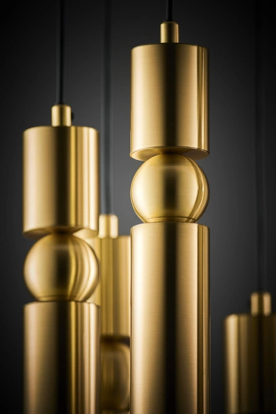 Nowoczesna Lampa wisząca ALAS wys. 35-136cm 7xG10 14W IP20 | Złoty