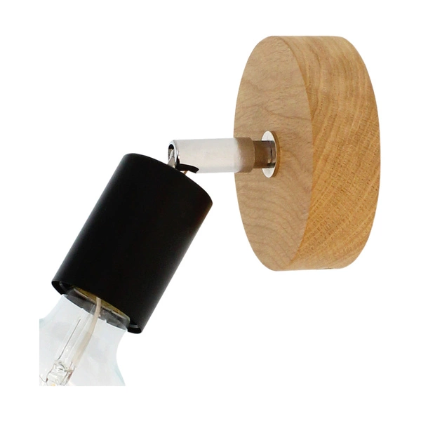 Lampa ścienna Elmo 1xE27 Max.25W Dąb Olejowany/Czarny Metal 2264174