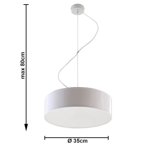 Lampa Wisząca ARENA 35 PVC Stal Biała 2 x 15W LED, SL.0117