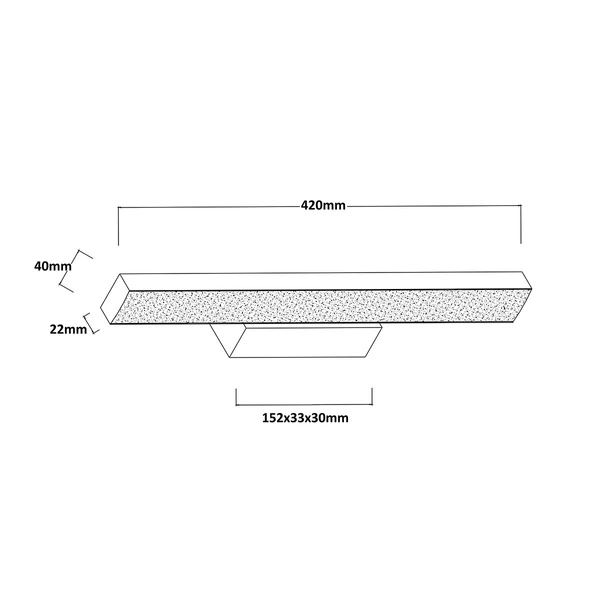 Kinkiet Aqua 42 cm czarny IP44 LED CCT