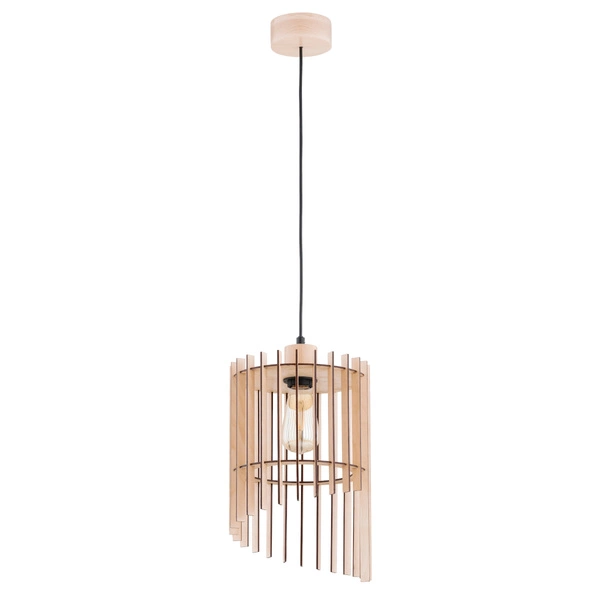 Lampa wisząca ALFA SOLANA DREWNIANA 1xE27 25cm | 61367