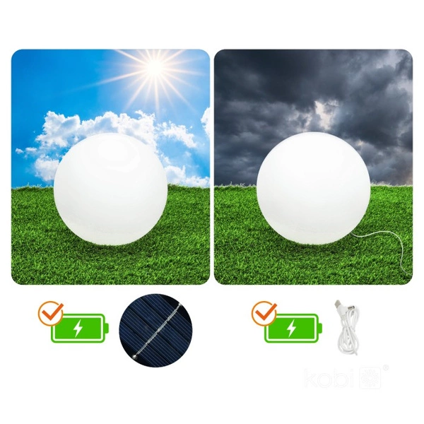 Lampa ogrodowa Solar LED GARDEN BALL 40 cm 3000K+RGB