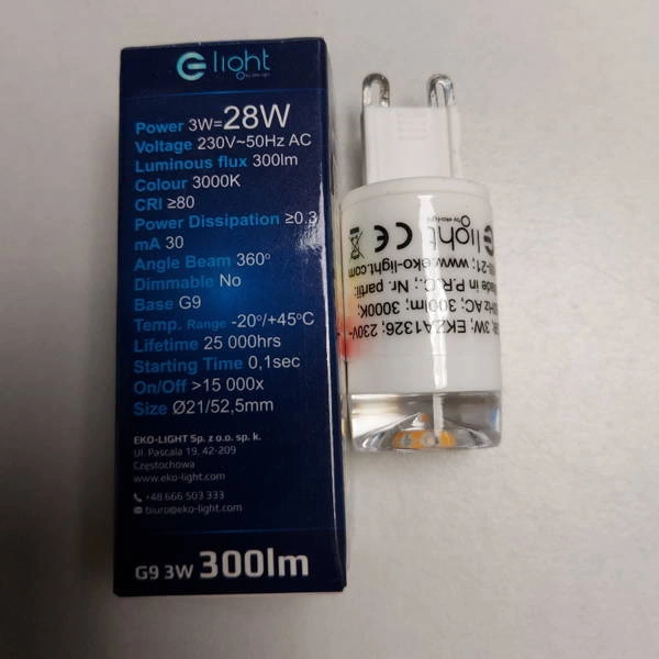 Żarówka G9 LENS LED 3W Cerami barwa ciepła 3000K