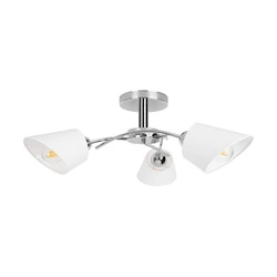 Lampa sufitowa Mette 3xE27 Max.40W Chromowany metal/biały klosz z tkaniny 8341328