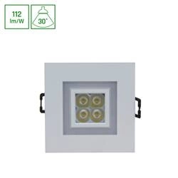 FIALE 4LED 4X1W 30ST 230V SQUARE Z RAMKĄ CIEPŁOBIAŁĄ WW OCZKA LEDOWE  &