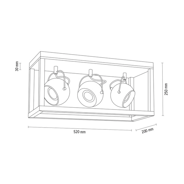 Lampa sufitowa Roy z 3xLED GU10 5W Dąb olejowany/biały metal 5222374
