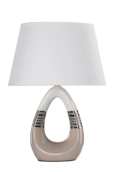 Lampa stołowa/nocna ROMANO 41-79954 ceramiczna beżowo-biała 1x60W E27