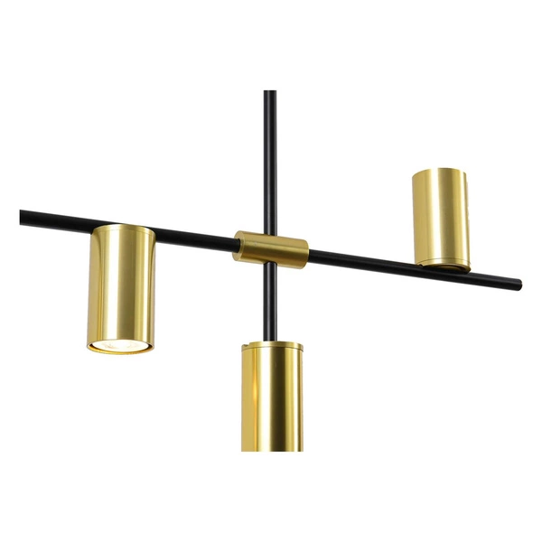 Nowoczesna lampa wisząca ARIZONA 6, czarny/złoty, 6x40W GU10