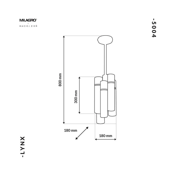 Lampa wisząca LYNX, czarny/złoty, 12x40W E14, MZ5004