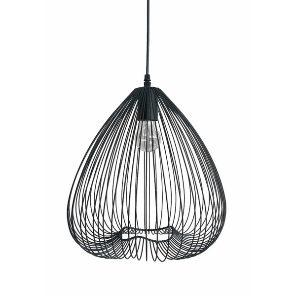 Lampa wisząca FRUSTA, duża, czarna, 1x60W E27