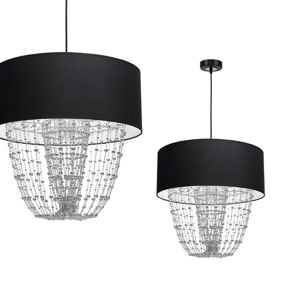 Nowoczesna lampa wisząca ALMERIA BLACK/CHROME 1xE27 MLP6432