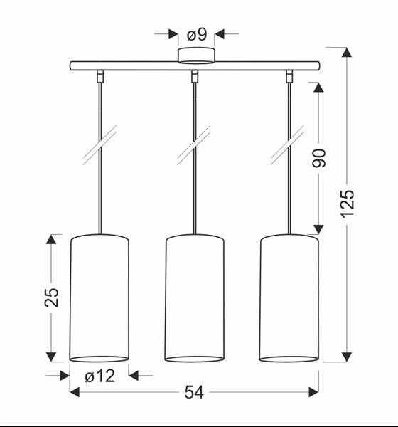Lampa wisząca BALLO, 33-19745, czarny/orzechowy, 3x60W E27