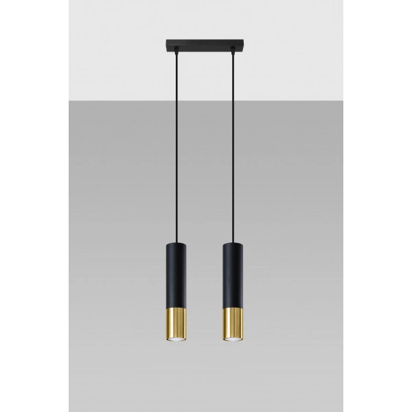 Lampa wisząca LOOPEZ 2 SL.0953 czarny/złoty 2xGU10
