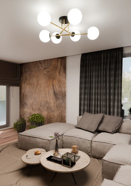 Lampa sufitowa Emibig MAGNUM 6 BL OPAL 1233/6