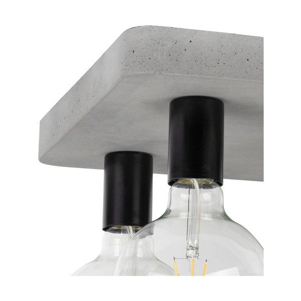 Lampa Sufitowa Fortan 4xE27 Max.60W Szary Beton/Czarny Metal 8254436