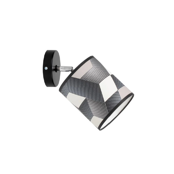 Espacio Kinkiet 1xE27 Max.25W Czarny Metal/Wielokolorowa Tapeta 56748104