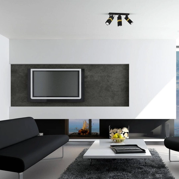 Nowoczesna lampa sufitowa VIDAR BLACK/GOLD 3xGU10 MLP6278