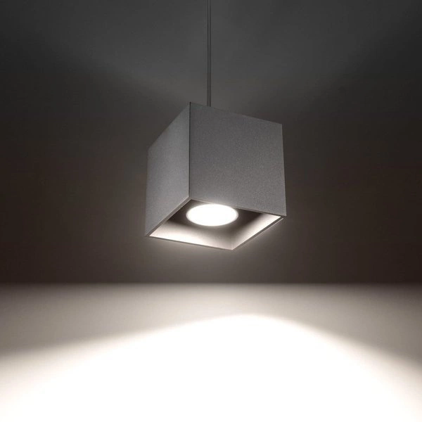 Lampa wisząca Sollux QUAD 1 Aluminium szary 12W LED, SL.0061