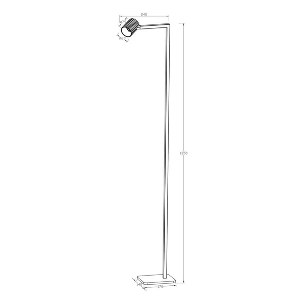 Lampa podłogowa Tokio, czarna, 1x50W GU10
