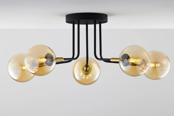 Nowoczesna Lampa sufitowa BURANO wys. 31cm 5xG9 14W IP20 | Złoty