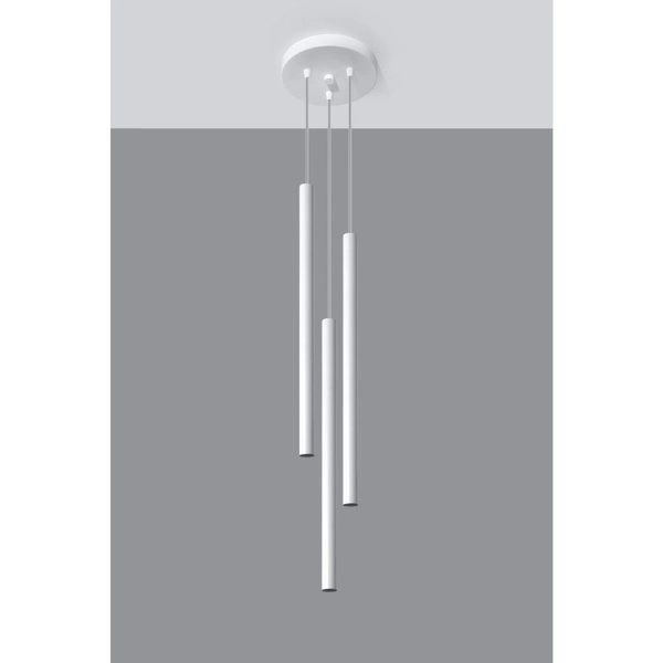 Lampa Wisząca PASTELO 3P Biała Stal, SL.0467