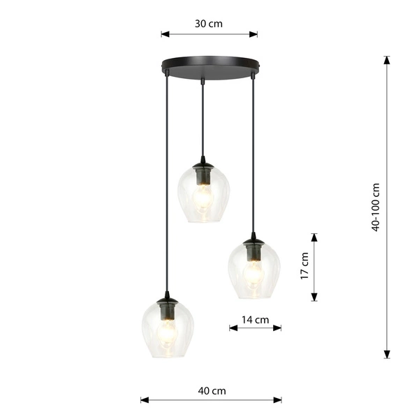 Lampa wisząca Emibig ISTAR 3 BL PREMIUM TRANSPARENT 679/3PREM