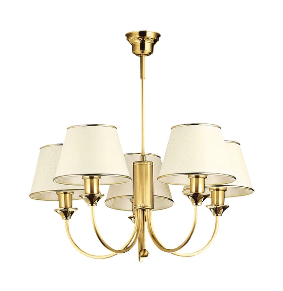 Klasyczny Żyrandol CLASSIC wys. 65cm 5xE27 15W IP20 | Mosiądz satynowany