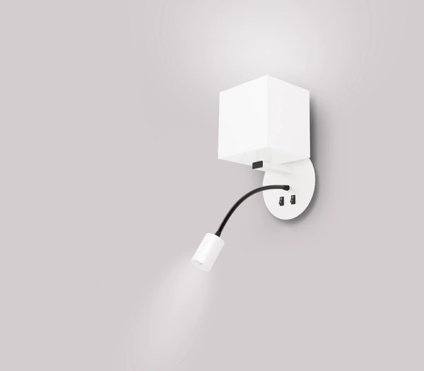 Kinkiet MAGNUM 21-75659 biały/czarny 1x40W E27 + 3W LED, barwa ciepła 3200K