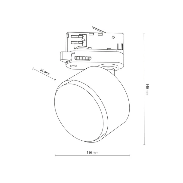 Reflektor do szyny 3 fazowej TRACER 6061 1xGX53 | czarny 6061