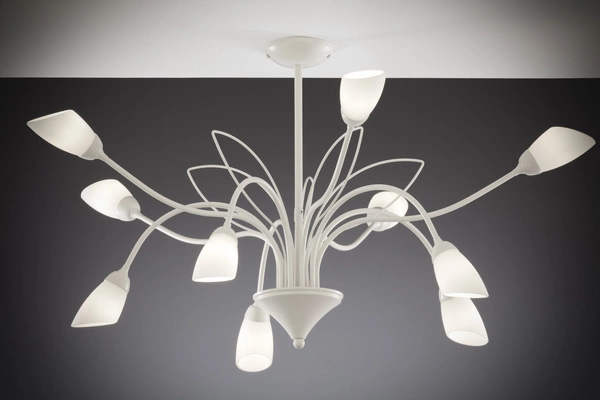 Klasyczny Żyrandol GLORIOSA wys. 50cm 10xG9 14W IP20 | piaskowo-szary