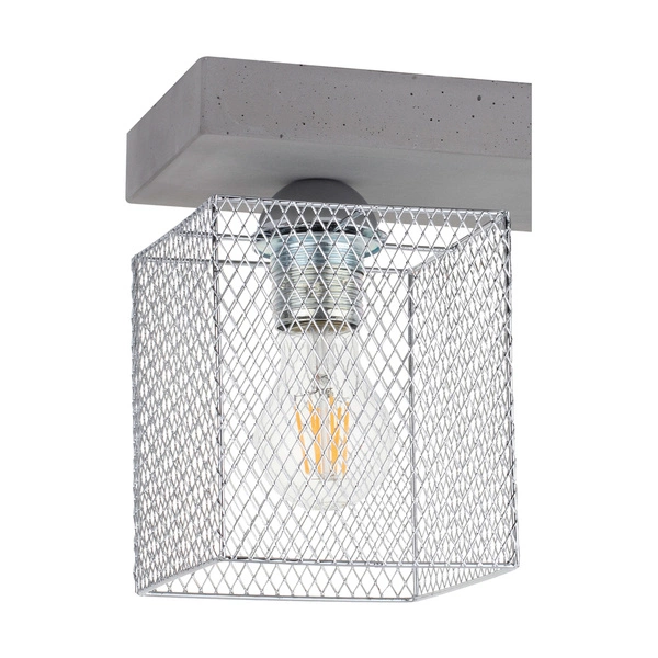 Lampa Sufitowa Gittan 2xE27 Max.60W Szary Beton/Chromowany Metal 8172236