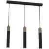 Lampa wisząca SOLO, MLP7470, przecierany czarny/drewno patynowane, 3x5W mini GU10