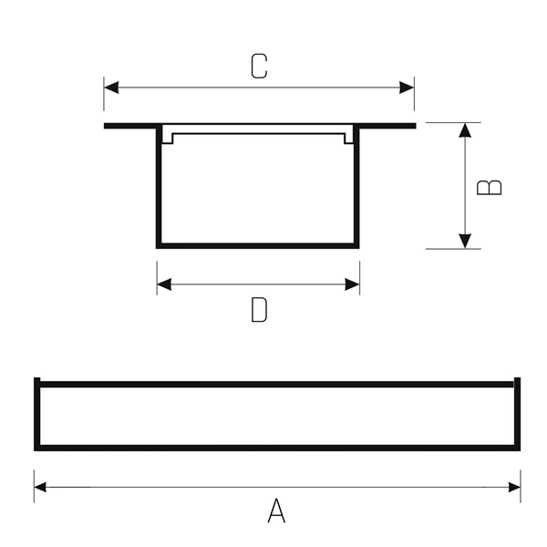 Oprawa LED podtynkowa ALLDAY INSPIRE IN 930 3000K 30W 50° 112cm | czarno-biały