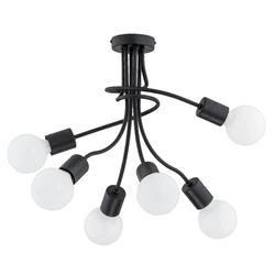 Lampa sufitowa nowoczesna PLENA VI czarny śr. 50cm