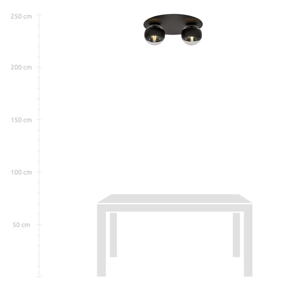 Lampa sufitowa Emibig SOLAR 2 Czarny/STRIPE 1129/2