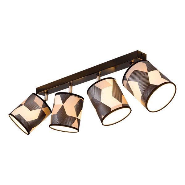 Lampa Sufitowa Espacio 4xE27 Max.25W Czarny Metal/Wielokolorowa Tapeta 56748404