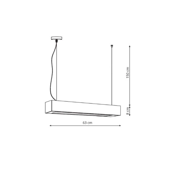 Lampa wisząca średnia IBROS 18W 3000K IP20 dł. 63cm | czarny