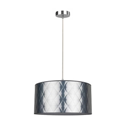 Lampa wisząca Maxima 1xE27 Max.60W Chromowany metal/Przezroczysty kabel PVC/Srebrny klosz z tkaniny 1763028