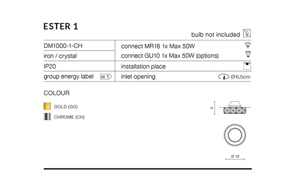 Azzardo ESTER 1 BK 4175