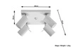 Plafon RING 4 punktowy Stal kolor biały 12W LED, SL.0090