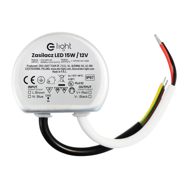 ZASILACZ MONTAZOWY 15W IP67