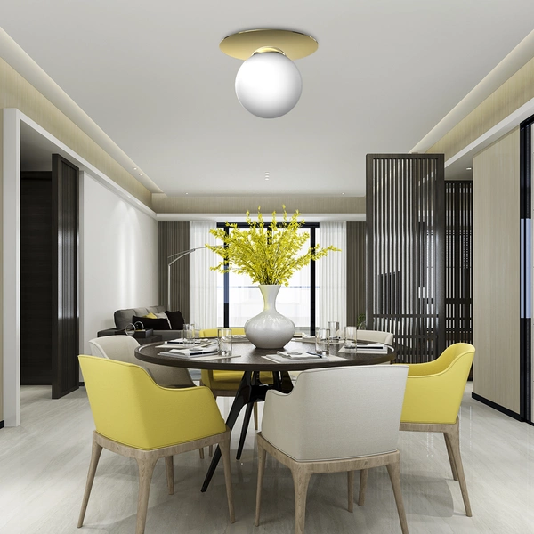 Lampa sufitowa PLATO, MLP7969, biały/złoty, 1x40W E14